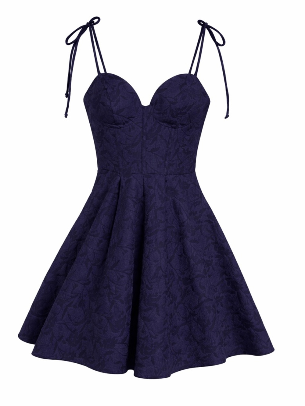 NWT Katia Rae Navy Floral Tie-Shoulder Fit & Flare Dress